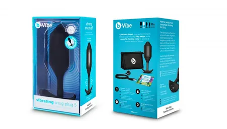 Profesionalni čep za nošenje sa vibracijama crni B-Vibe Vibrating Snug plug 5