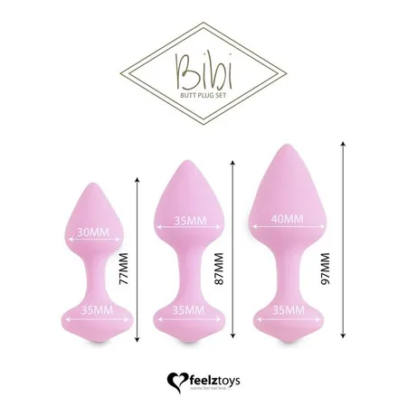 Set analnih dodataka Bibi Butt Plug set Pink
