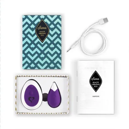 Vibracioni masažer u obliku kapi na radio kontroli Anna Vibrating Egg ljubičasta