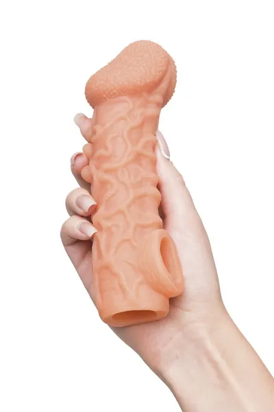 Dodatak za falus sa simuliranim pirsingom i otvorom za skrotum Cock Sleeve CS.007 Large