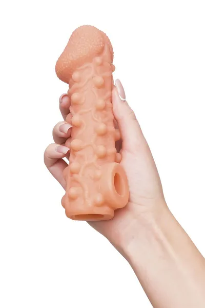 Dodatak za falus sa kuglicama i otvorom za skrotum Cock Sleeve CS.010 Large