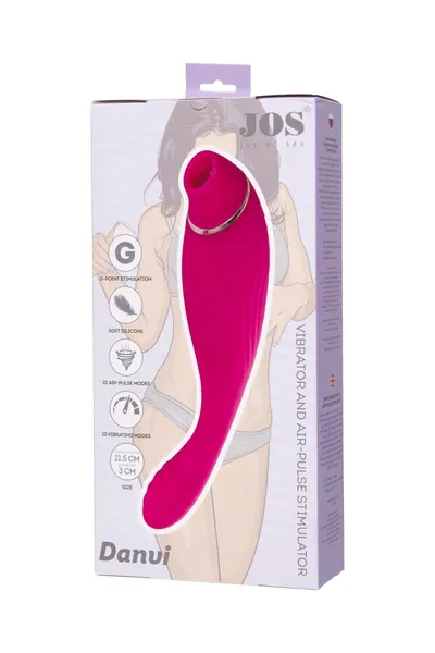 Vakuumski talasni stimulator klitorisa jos Danvi, silikon, roze, 21,5 cm