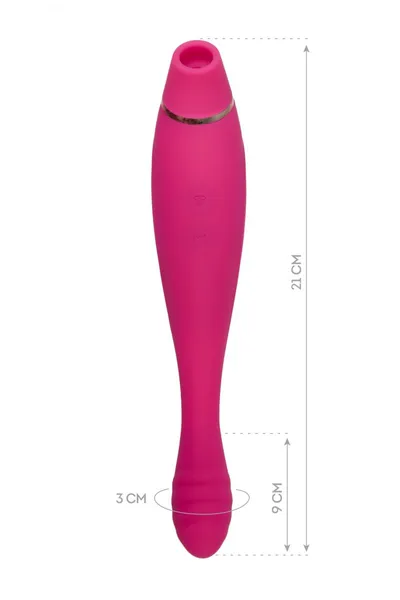 Vakuumski talasni stimulator klitorisa jos Danvi, silikon, roze, 21,5 cm