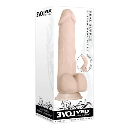 Evolved REAL SUPPLE POSEABLE GIRTHY Dildo flexibilan 21,5 cm