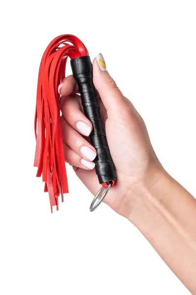 Flogger Anonimo #0003, PU koža, crvena, 28 cm