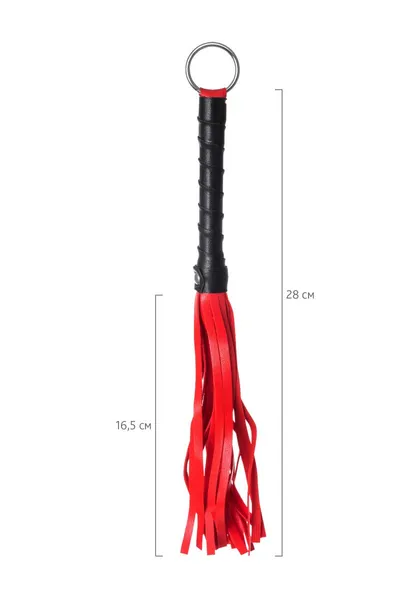 Flogger Anonimo #0003, PU koža, crvena, 28 cm