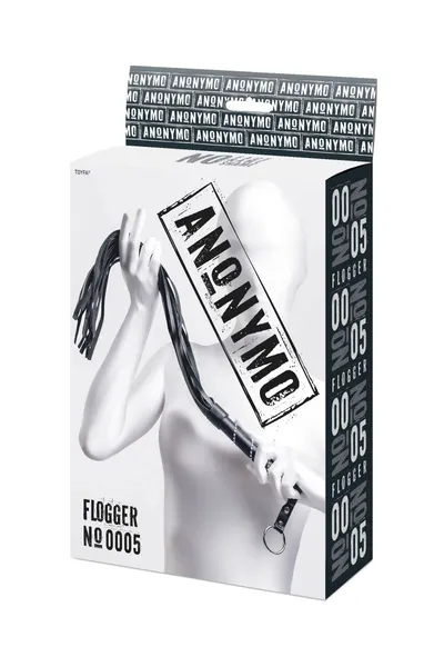 Flogger Anonimo #0005, PU koža, crna, 64 cm