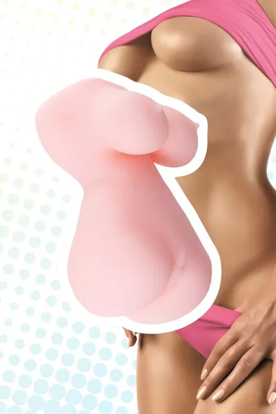 Masturbator realan TOYFA Juicy pussy Babycakes, TPE, telesni, 14,5 cm