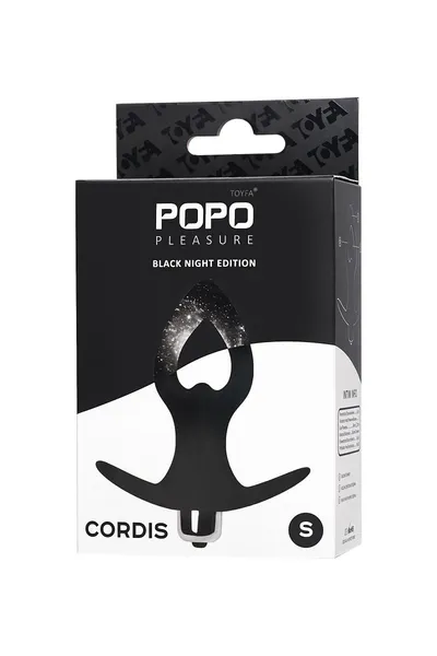 Analni vibracioni produživač POPO Pleasure by toifa Cordis S, silikon, Crna, 10 cm, Ø 4 cm