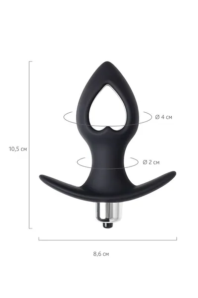 Analni vibracioni produživač POPO Pleasure by toifa Cordis S, silikon, Crna, 10 cm, Ø 4 cm