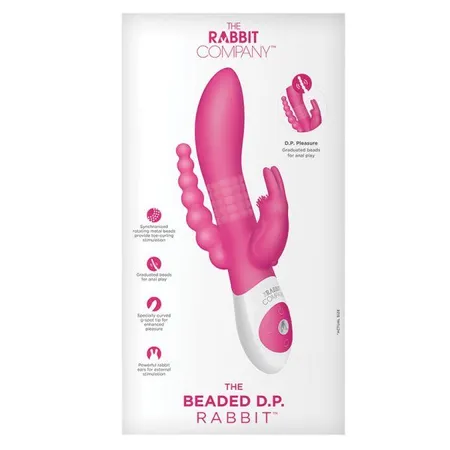 Ružičasti zečji vibrator sa analnim procesom the beaded d. p. Rabbit