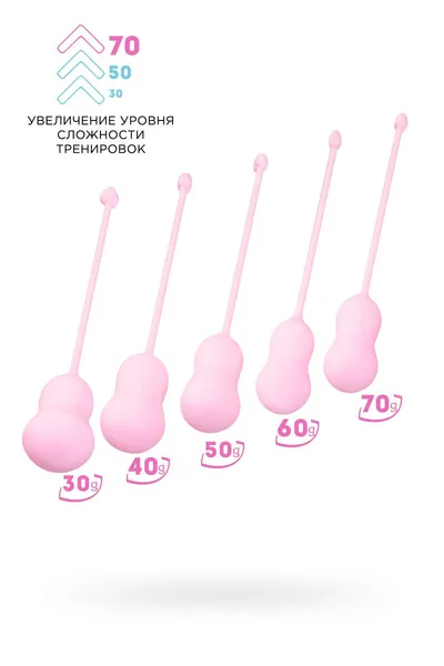 Flovetta set vaginalnih kuglica Toifa Tulips, silikon, ružičasta, 5,3 cm