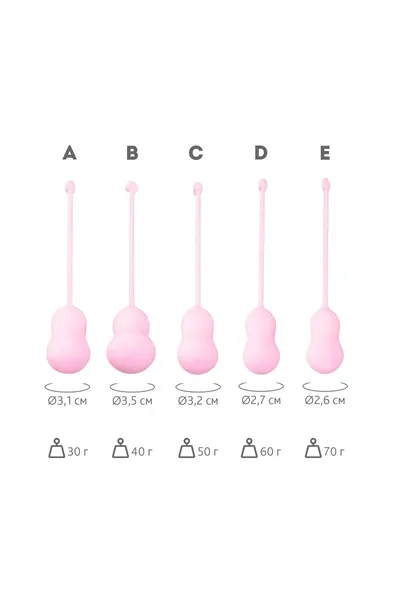Flovetta set vaginalnih kuglica Toifa Tulips, silikon, ružičasta, 5,3 cm