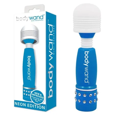 Mini vibrator sa plavim i belim štapom sa kristalima mini massager Neon Edition