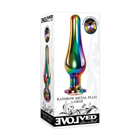 Evolved RAINBOW METAL PLUG LARGE duga analna pluta velika