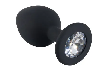 Crni silikonski čep sa prozirnim kristalom M 3307-02