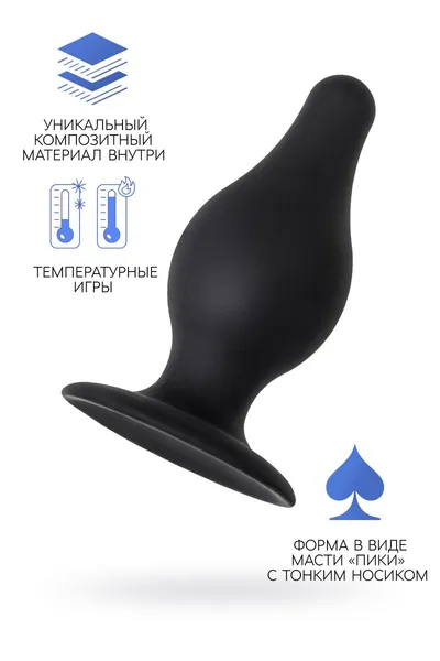 Analna glavčina Erotist Spade M, silexpan, Crna, 10 cm