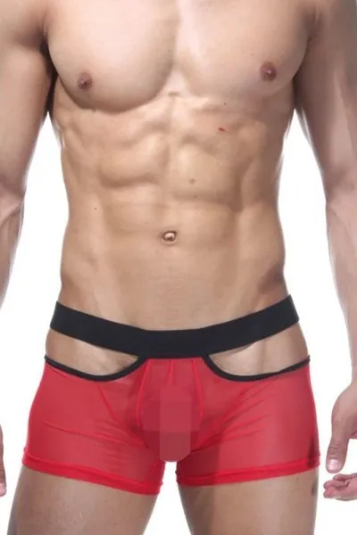 Otvorene boxerske gaćice od prozirne tkanine