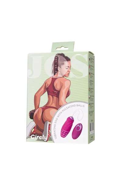 VIBROIAIZO sa pulsirajućim kuglicama Joss Circli, silikon, roze, 9 cm