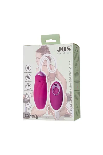 VIBROIAIZO sa pulsirajućim kuglicama Joss Circli, silikon, roze, 9 cm