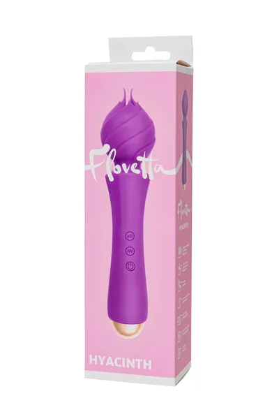 Flovetta bi toifa Hiacinth Vibrator, silikon, ljubičasta, 21,5 cm