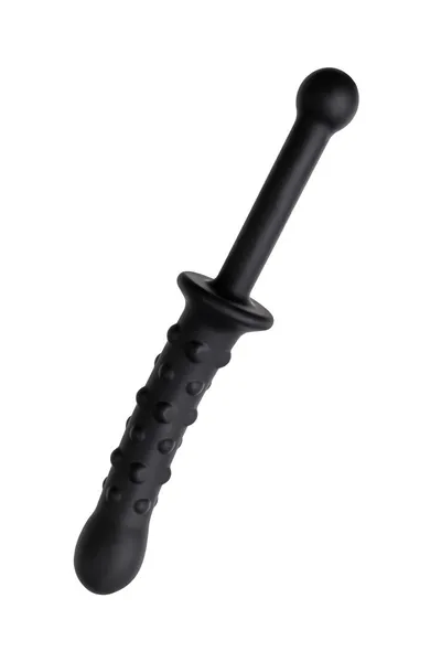 Dildo dvostrana Toifa Popo Pleasure, silikon, Crna, 24,5 cm
