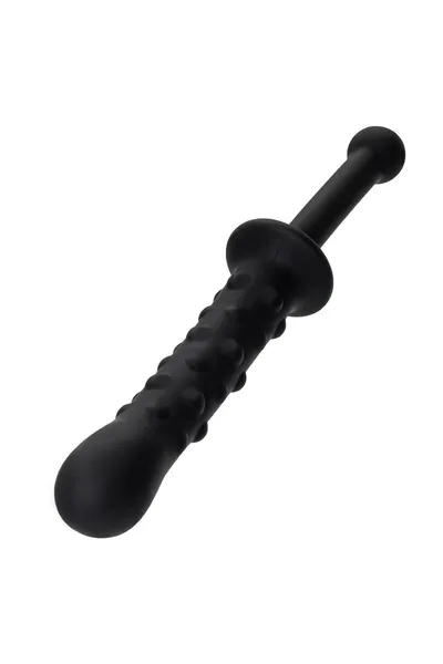 Dildo dvostrana Toifa Popo Pleasure, silikon, Crna, 24,5 cm