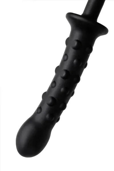 Dildo dvostrana Toifa Popo Pleasure, silikon, Crna, 24,5 cm