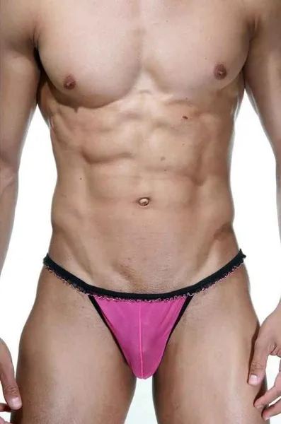 Ružičasto-crne gaćice od tange