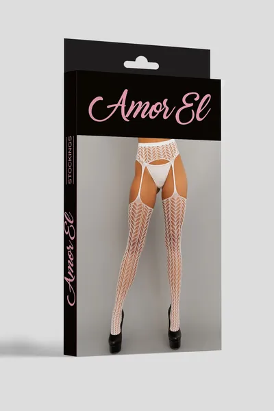 Čarape sa pojasom Amor El (S/L) bela