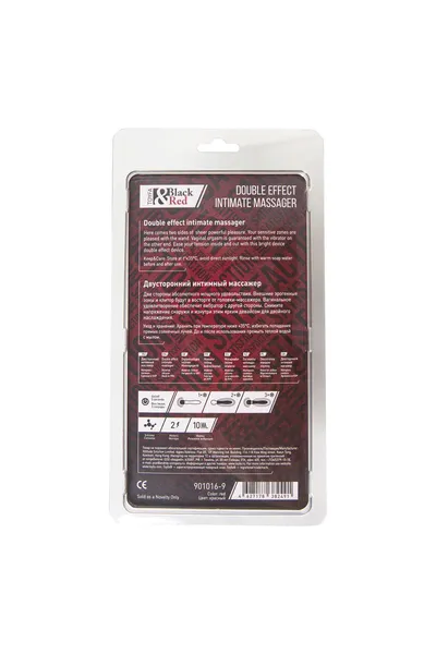 Black&amp;Red bi Toifa dvostrani vibracioni masažer, silikon, crvena, 21 cm