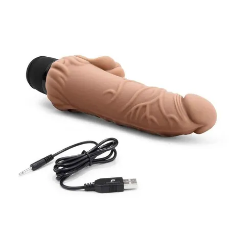 Realistic vibrator boja Moka sa klitorisnim stimulatorom 7  Realistic Vibrator