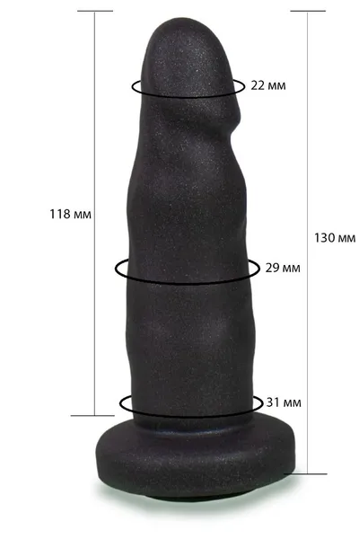 Crna realistična mlaznica za dildo sa glavom-13 cm.