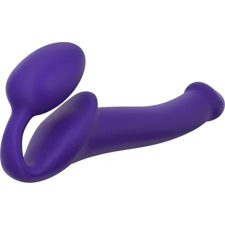 Ljubičasti bezremni strapon Silicone Bendable Strap-On-size M