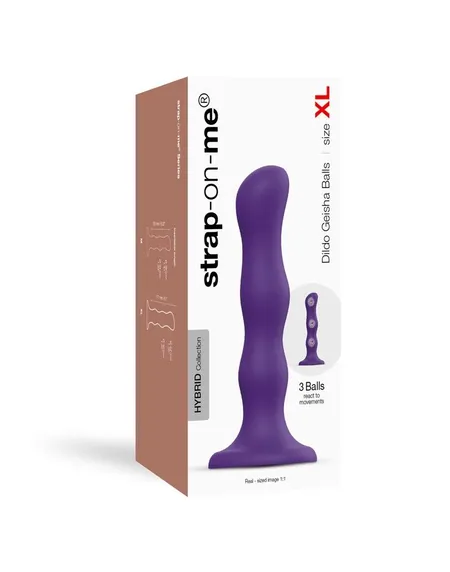 Strap-on-me Dildo Geisha Ball Purple XL Dildo, 19 cm