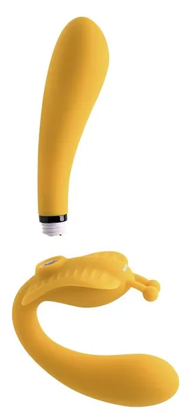 The Monarch vibrirani bezremni strapon, žuti
