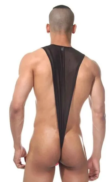 Muški prozirni bodi sa kontrastnim umetkom