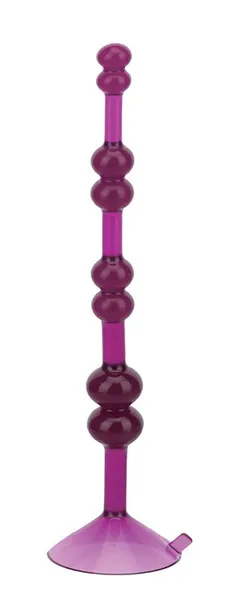 Ljubičasti Analni lanac na usisnoj čaši Love throb Purple - 17,8 cm.