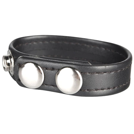 Prsten za penis od veštačke kože na zakovicama (3,5-5,5 cm) snap Cock Ring