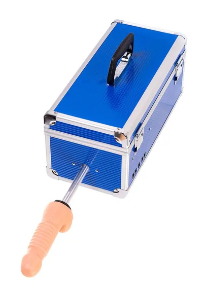 Sex mašina Diva Fuck Box, c dve prilozima, metal, plava, 39 cm