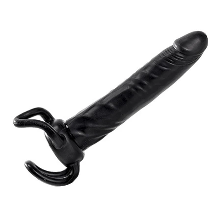 Crna falusna mlaznica za dvostruku penetraciju INFLATABLE Dildo Slim dong-13,5 cm.