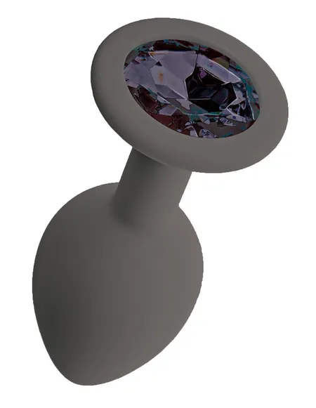 Sivi Analni čep sa crnim kristalom Gamma - M-8,1 cm.
