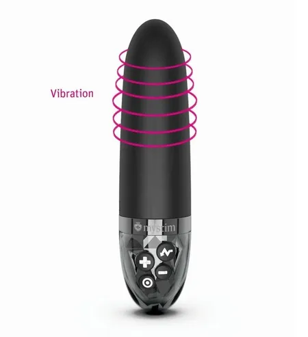 Mistim sleak Freak vibrator sa električnom stimulacijom, Crna, 14.5 cm