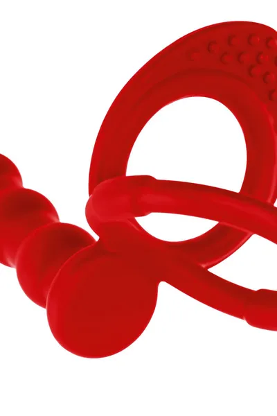 Dodatak za penis za dvostruku penetraciju Black&amp;Red bi TOIFA, silikon, crveni, 19,5 cm