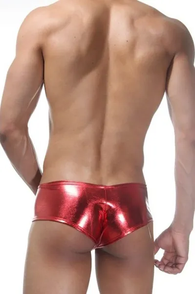 Crvene sjajne Hips gaćice sa čipkastim akcentima