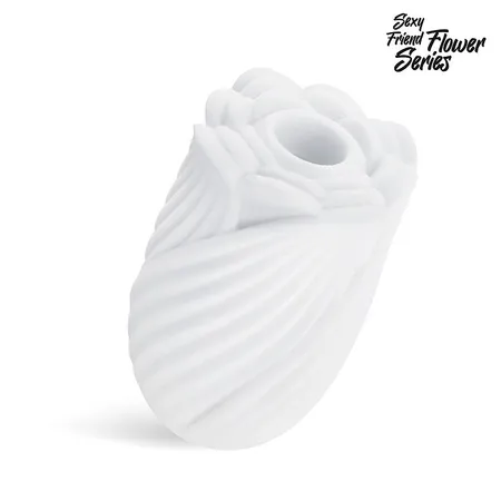 Beli nerealni masturbator u obliku cvetnog pupoljka Chloris