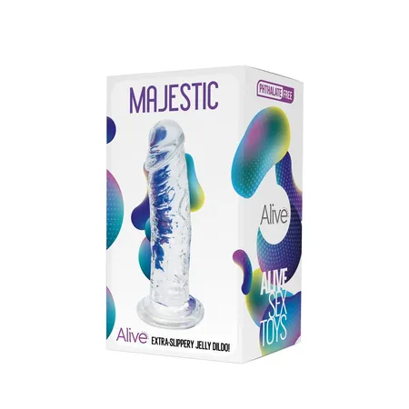 Prozirni dildo na dojci Majestic Jelli Dildo - 14,7 cm.