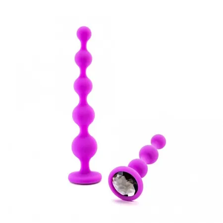 Pink Vibe kristalni Analni stimulativni komplet