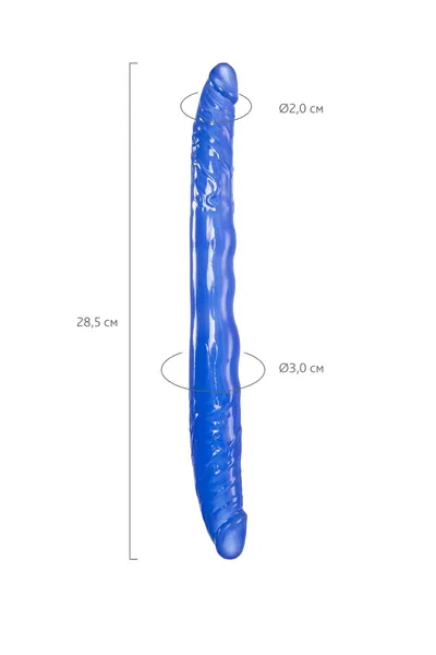 Toifa Basic dvostrani Dildo, TPE, plava, 28,5 cm
