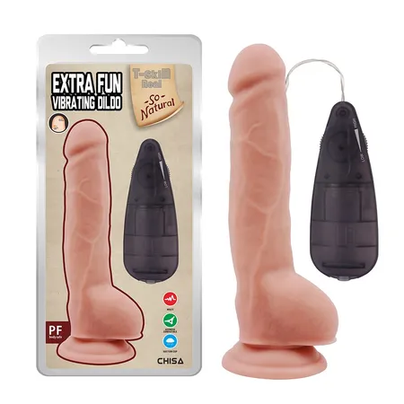 Telesni vibrator sa skrotumom na usisnoj čaši Ektra Fun Vibrating Dildo .